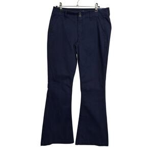 American Eagle Artist Flare Pants Womens 6 Navy Blue Chino Low Rise Stretch NWT